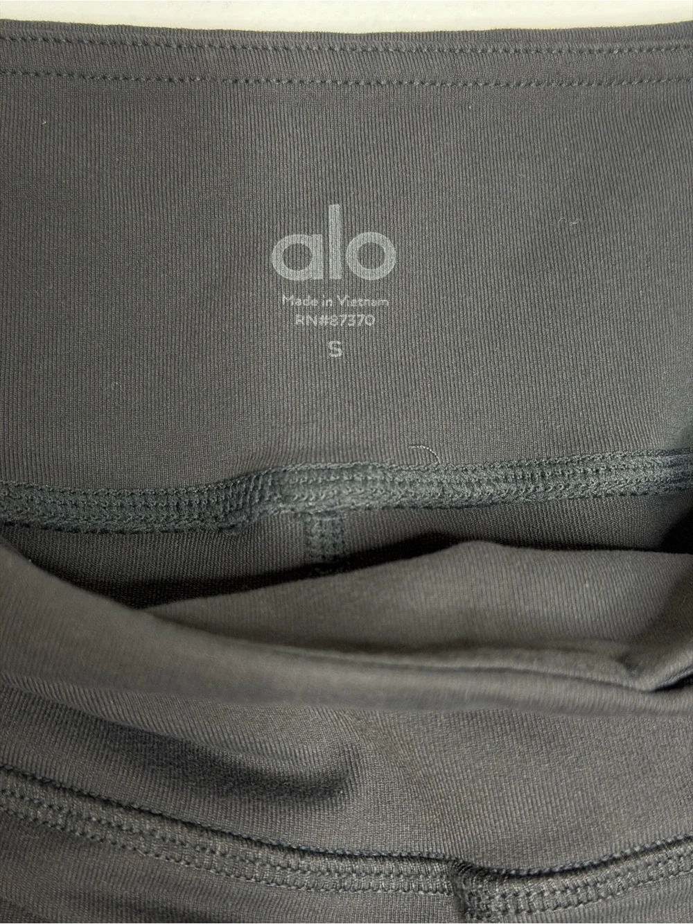 ALO Yoga Moto Leggings Tights Graphite Gray Mesh Panel Size S